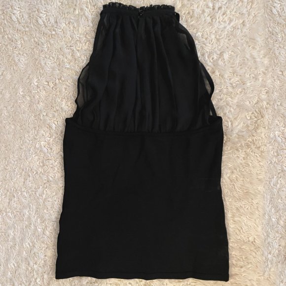 Bebe Black/Sheer Sleeveless Blouse - Picture 4 of 5